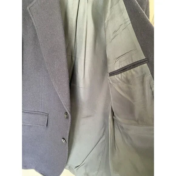 J. B. Britton Collection Navy Camel Hair Blazer Men's 42L Jacket Vintage - Picture 6 of 14